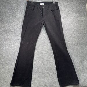 Madcap England Corduroy Bell Bottoms Pants Women's 34x36 Black Flare Vintage Y2K